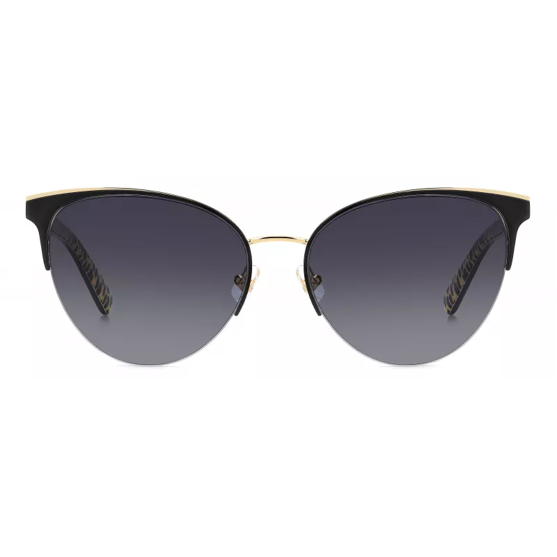 KATE SPADE Gafas de sol mujer Izara cat eye IZARAGS807F79 - Montura de acetato negra, lentes de policarbonato grises, 57 mm