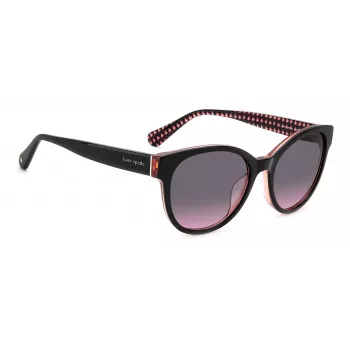Gafas de sol de mujer KATE SPADE Nathalie GS807 - Montura de acetato negra, lentes grises degradadas, 55/17/140 mm