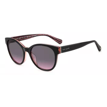 Gafas de sol de mujer KATE SPADE Nathalie GS807 - Montura de acetato negra, lentes grises degradadas, 55/17/140 mm