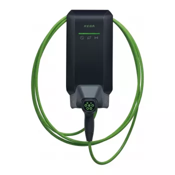 KEBA KeContact P40 Negro 11kW estación de carga para VE de 3 fases con cable Tipo 2 de 6m y BLE