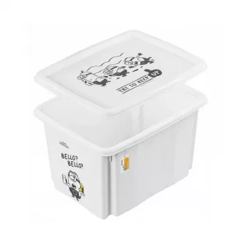 keeeper Caja con tapa 30L Karolina “Minions Bello” 45x35x27cm blanca