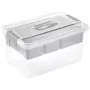 keeeper Caja con tapa y organizador Henri 29x41x20 cm 16 L Gris claro/Transparente