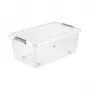 keeeper Caja con tapa sobre ruedas clipbox Leo 59x38x24cm 37L Transparente