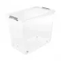 keeeper Caja con tapa sobre ruedas clipbox Leo 59x38x47cm 74L Transparente