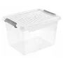 keeeper Clipbox Leonie caja de almacenamiento con tapa de clip, 16,6 L, transparente, 37,5 x 28,5 x 23,5 cm