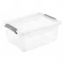 keeeper Clipbox Leonie caja de almacenamiento con tapa, 11,4 L, transparente, apilable, apta para alimentos, sin BPA, cierre de clip, 37,5 x 28,5 x 16 cm