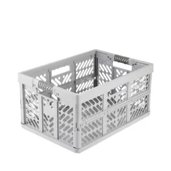 keeeper caja plegable ben 45 L Nordic Grey — carga hasta 50 kg, caja de almacenamiento plegable 54 x 37 x 28 cm