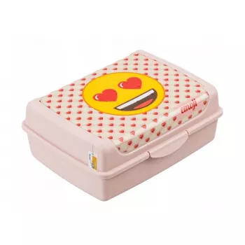 keeeper recipiente deco-click-box midi 1L Carla Emoji Hearts 17x13x7cm rosa