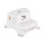 keeeper kids Taburete de dos escalones Igor Cats, blanco con motivo de gatos, 40x37x21 cm, carga máx. 120 kg, patas antideslizantes