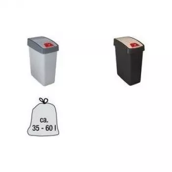 keeeper magne Papelera de 25L con tapa basculante de 2 direcciones, plata/gris 1060416000000