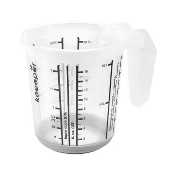 KEEEPER Vaso medidor con función antideslizante 0,5L Massimo Ø10,5x11,5cm Transparente/Gris