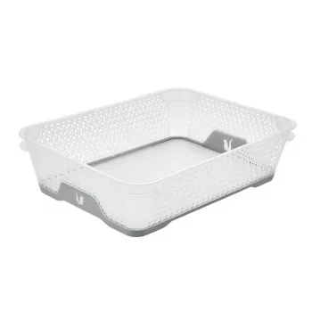 keeeper cesta mini A5 con base antideslizante Jonas 26,5x20x7 cm transparente/gris