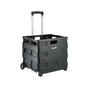 keeeper Carro de la compra plegable Olli 65L Negro, capacidad de carga 35 kg
