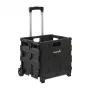 keeeper Carro de compra plegable Olli 45L Negro, capacidad de carga 25 kg, asa telescópica, estructura de aluminio