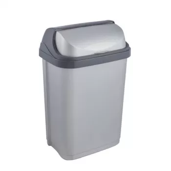 keeeper Rasmus Papelera de 10L con tapa giratoria, Gris claro