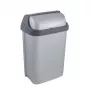 keeeper Rasmus Papelera de 10L con tapa giratoria, Gris claro