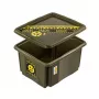 keeeper Caja de almacenamiento con tapa 24L Karolina “Emoji Danger” Oliva 42,5x35,5x22,5cm