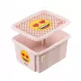 keeeper Caja de almacenamiento con tapa 24L Karolina “Emoji Hearts” 42,5x35,5x22,5 cm Rosa