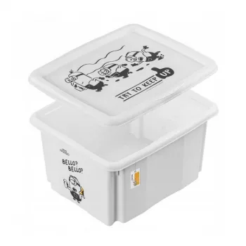 keeeper Caja de almacenamiento con tapa 24L Karolina “Minions Bello” 42,5x35,5x22,5cm Blanca