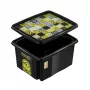 keeeper Caja de almacenamiento con tapa 24L Karolina Minions Mosaic, Negra, 42,5 x 35,5 x 22,5 cm