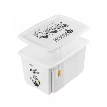 keeeper Caja de almacenamiento con tapa 45 L Karolina “Minions Bello” 55,5 x 40 x 30 cm Blanca