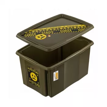 keeeper Caja de almacenamiento con tapa 45L Karolina “Emoji Danger” Oliva