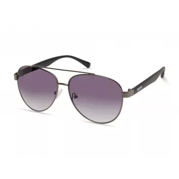 Gafas de sol rectangulares de hombre Kenneth Cole KC1394-5908B - Montura negra brillante, lentes gris humo