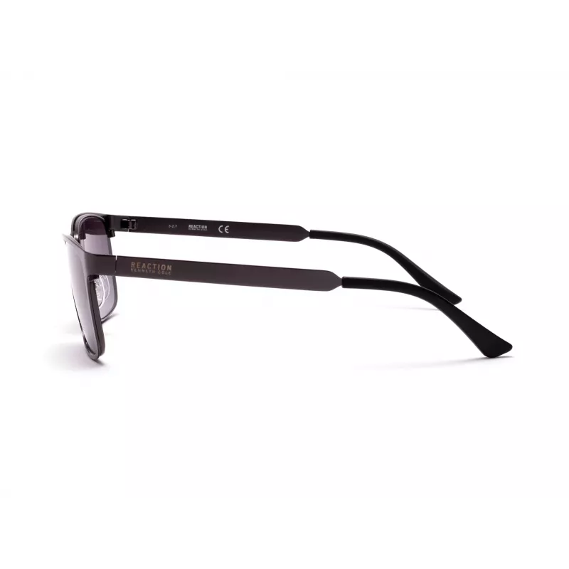 Gafas de sol rectangulares KENNETH COLE MAN KC1329-5709B - Montura negra brillante, lentes gris humo, 57 mm