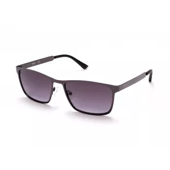 Gafas de sol rectangulares KENNETH COLE MAN KC1329-5709B - Montura negra brillante, lentes gris humo, 57 mm