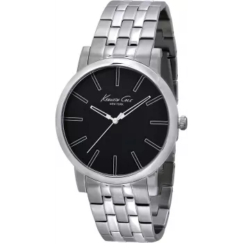 KENNETH COLE reloj de hombre analógico de cuarzo IKC9231 43mm esfera negra correa de piel