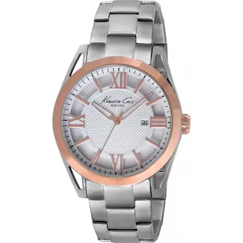 KENNETH COLE Reloj analógico de cuarzo para hombre IKC9373 42mm esfera negra correa de piel auténtica