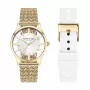 KENNETH COLE reloj de mujer analógico de cuarzo KCWLG2124003 34,5mm caja de acero inoxidable esfera blanca correa de piel negra
