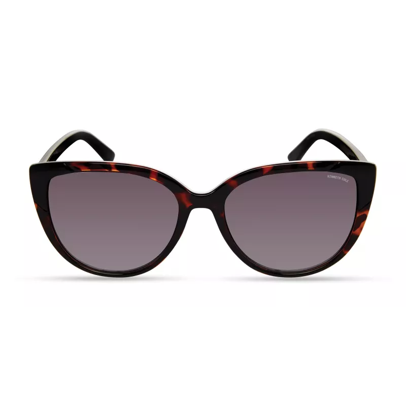Gafas de sol de mujer KENNETH COLE KC2979-5501B - Montura rectangular negra, lentes gris humo, protección UV400