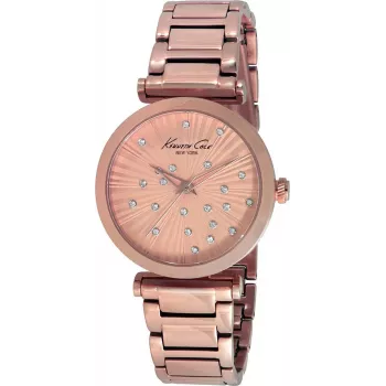 KENNETH COLE Reloj para mujer IKC0019 35 mm malla de acero inoxidable tono oro rosa