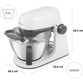 KENWOOD Multi-Tasker KHC30.000WH Robot de cocina (gris/blanco, 1000 W, bol de 4,3 L)