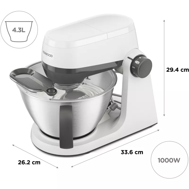KENWOOD Multi-Tasker KHC30.000WH Robot de cocina (gris/blanco, 1000 W, bol de 4,3 L)