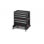 KETER BOOKCASE 5 DRAWERS TOOL CHEST SET Caja de herramientas modular con ruedas negra y roja