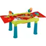 KETER Creative Fun Table Turquesa/Rojo – Mesa de juego y actividad infantil 2 en 1 con tablero reversible, taburete, accesorios de dibujo y construcción