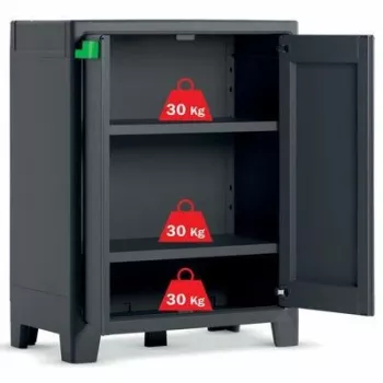 KETER armario de jardín Moby impermeable 100x80x44cm gris/negro
