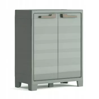 KETER Optima Wonder armario bajo verde/beige - 1 balda ajustable, puertas dobles, con cerradura, resistente a la intemperie