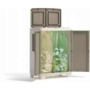 KETER Cubo de reciclaje profesional 25L verde lima