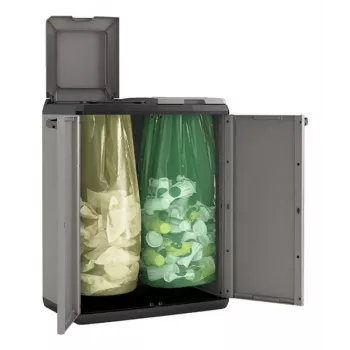 Caja de jardín de plástico rectangular Keter Split Basic 220 L Gris