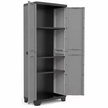 KETER Armario de Herramientas con Estantes 68 x 39 x 173 cm Gris/Negro