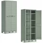 KETER Utility Storage Cabinet con 4 estantes ajustables, Verde/Beige, 11011559