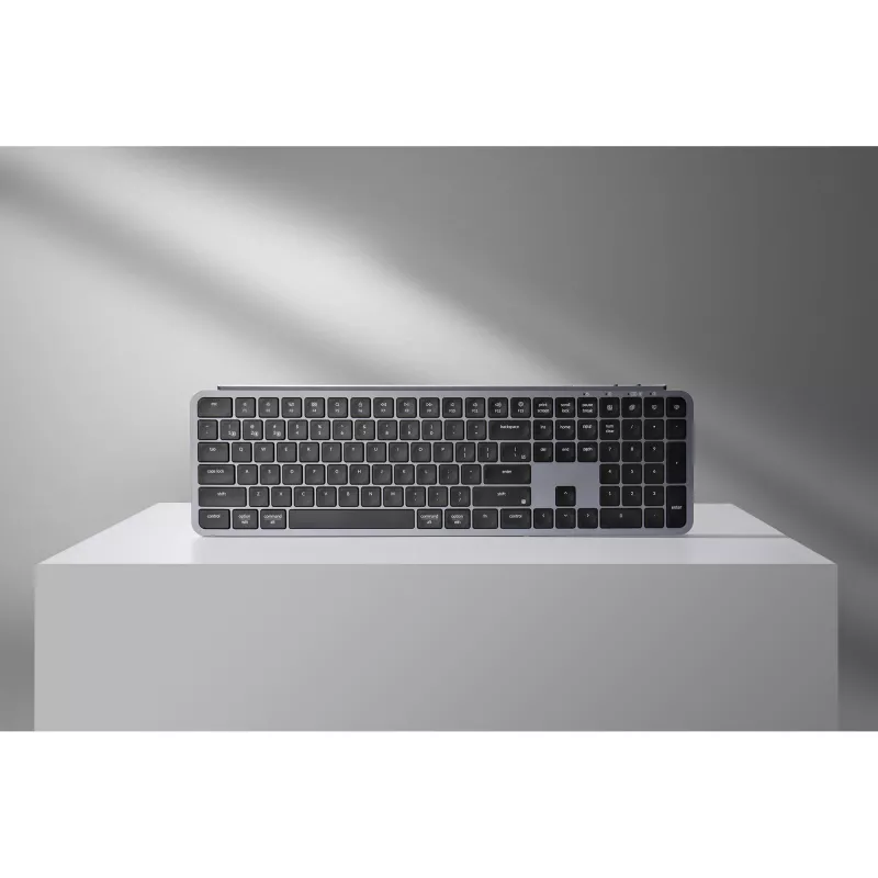 KEYCHRON B6 Pro Teclado mecánico inalámbrico de perfil bajo (gris/negro, distribución alemana, interruptor de tijera)
