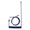 Keychron Cable en espiral aviador azul USB-C a USB-A con conector desmontable GX16 de 4 pines, 200 cm