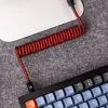 Cable Coiled Aviator Keychron - rojo (USB-A a USB-C, 2m, GX12 desmontable)