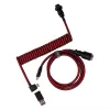 Cable Coiled Aviator Keychron - rojo (USB-A a USB-C, 2m, GX12 desmontable)