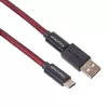 Cable Coiled Aviator Keychron - rojo (USB-A a USB-C, 2m, GX12 desmontable)
