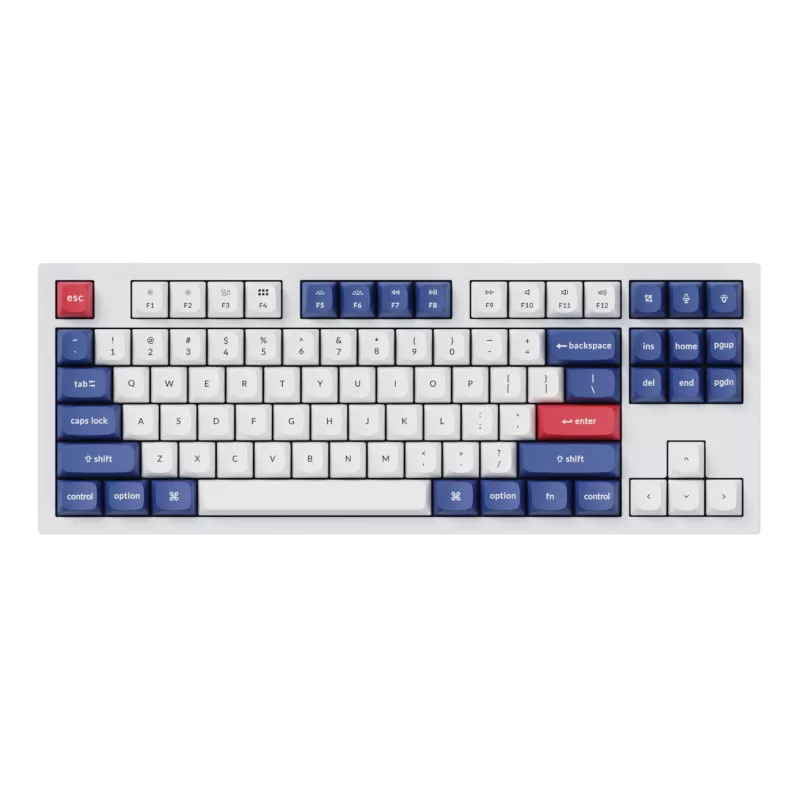 Keychron Double-Shot PBT OSA Set de keycaps, azul y blanco
